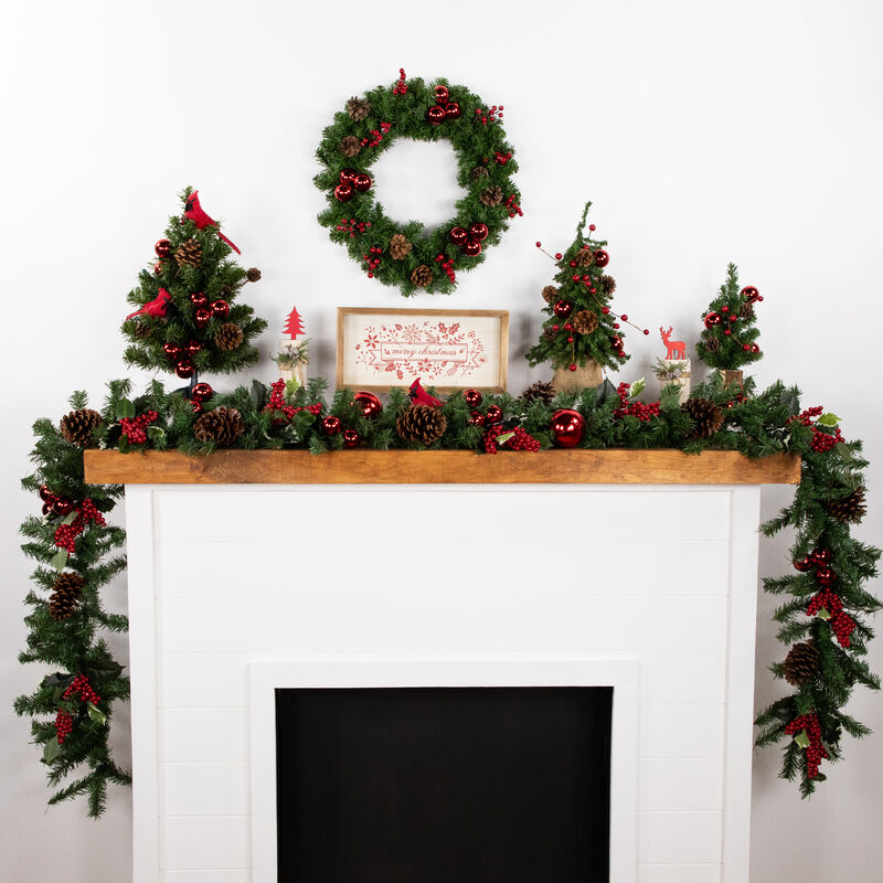 Green Colorado Spruce Artificial Christmas Wreath  16-Inch  Unlit