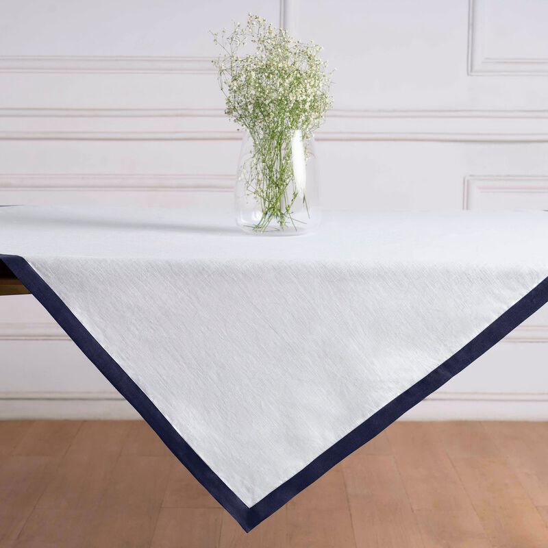 Solino Home 100% Pure Linen Table Throw 52 x 52 Inch | Classic for Thanksgiving, Christmas