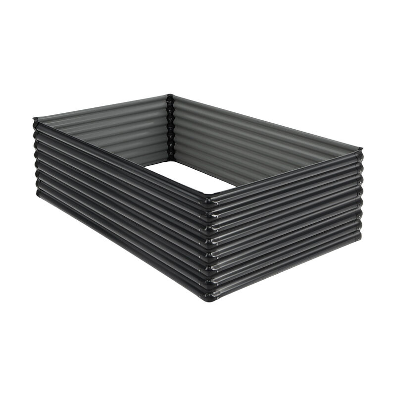 71 Inch Galvanized Metal Raised Garden Bed for Garden Backyard-Dark Grey
