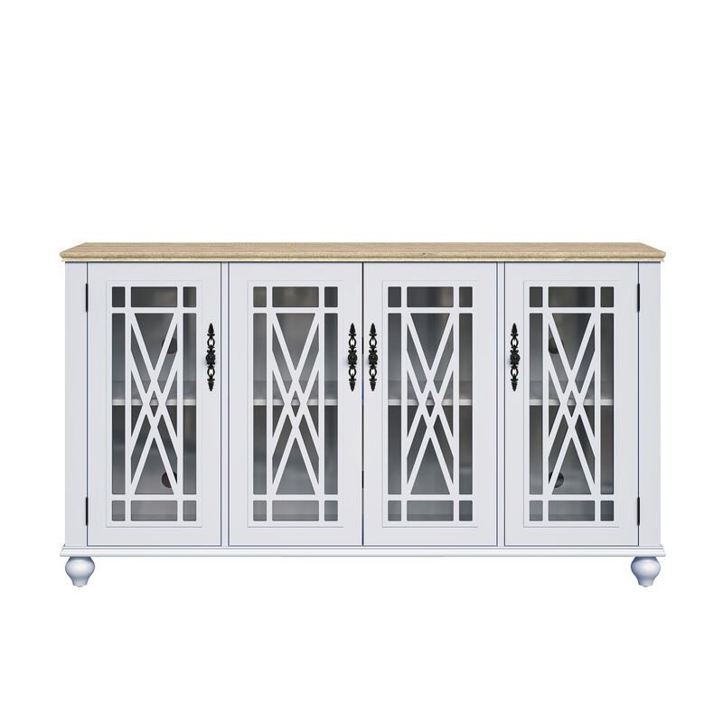 FESTIVO 63" Antique-Inspired Kitchen Buffet Sideboard Cabinet