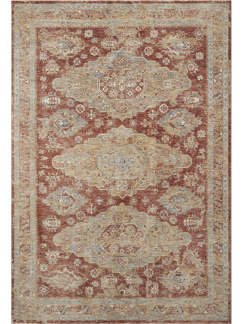 Gaia GAA02 Gold/Brick 4' x 5'7" Rug