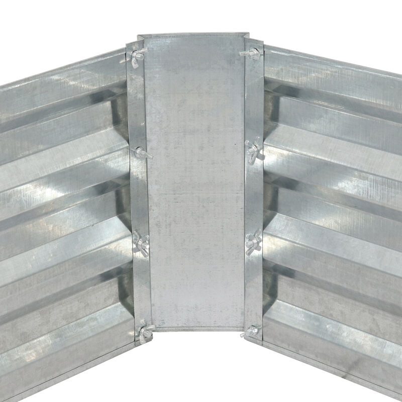Sunnydaze Galvanized Steel L-Shaped Raised Garden Bed - 59.5 in - Silver