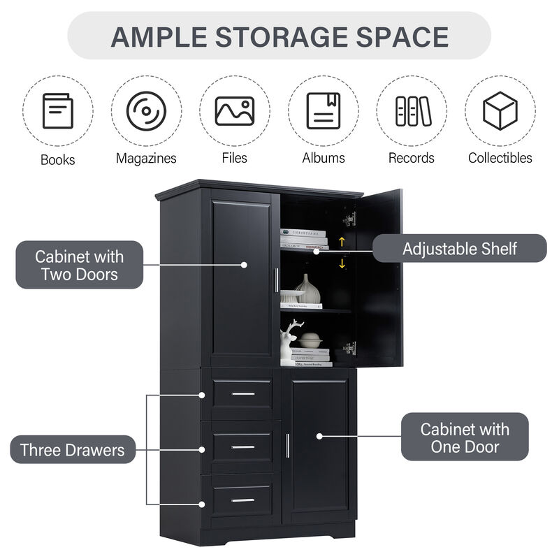 Merax Modern Storage Cabinet with Doors for Bathroom
