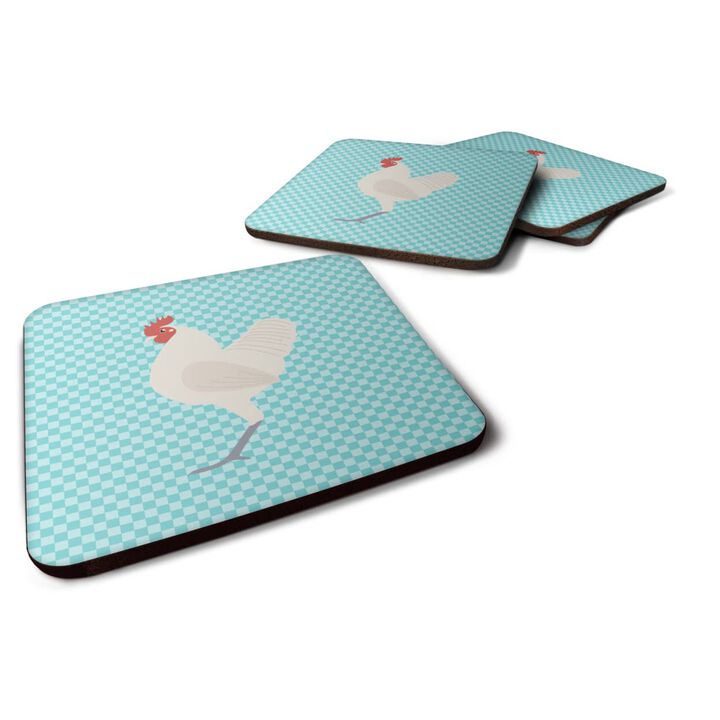 Caroline's Treasures German Langshan Chicken Blue Check Decorative coasters, 3.5, Multicolor