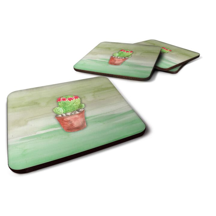 Caroline's Treasures Cactus Green Watercolor Decorative coasters, 3.5, Multicolor