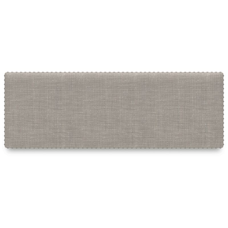 Lea Counter Height Dining Bench, Classic White Wood, Gray Polyester - Benzara