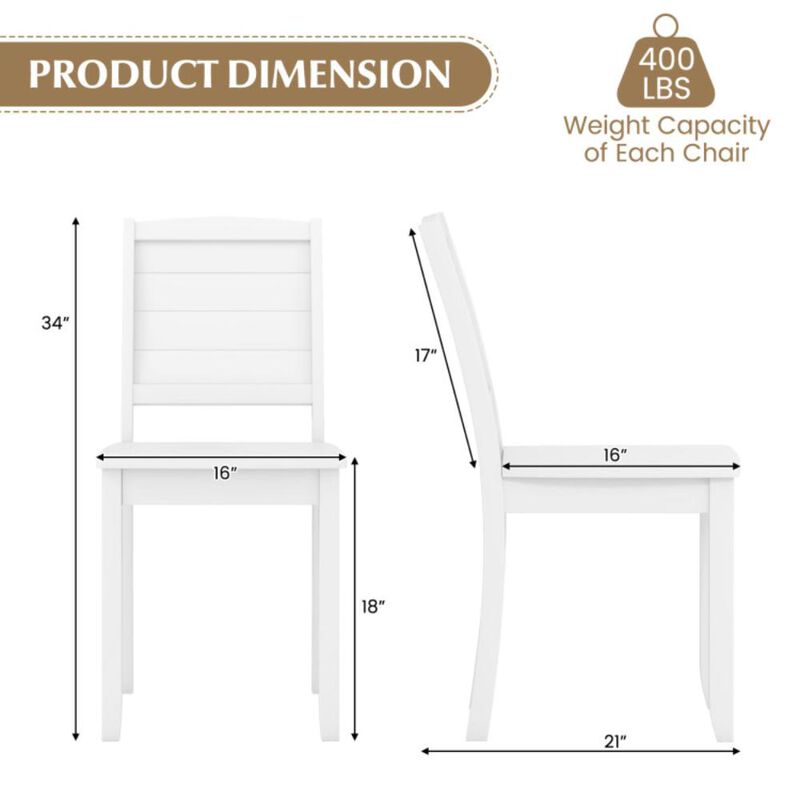 Hivvago Set of 2 Wooden Dining Chairs Mid Century Farmhouse Retro Kitchen Chairs