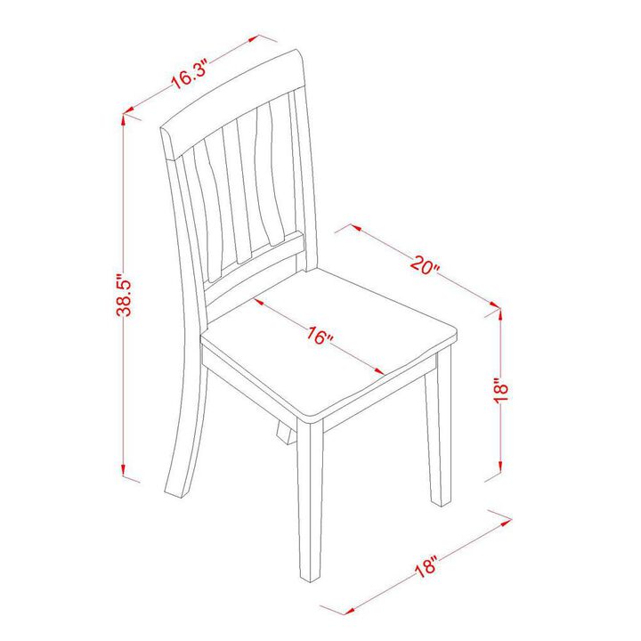 East West Furniture Antique  Kitchen  dining  Chair  Wood  Seat  with  Buttermilk    and  Cherry  Finish,  Set  of  2