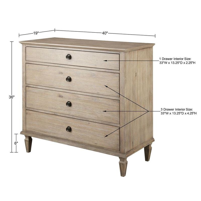 Starlight Canyon Home Brown Bedroom Dresser with Storage Drawers, Acacia Veneer and Rubberwood