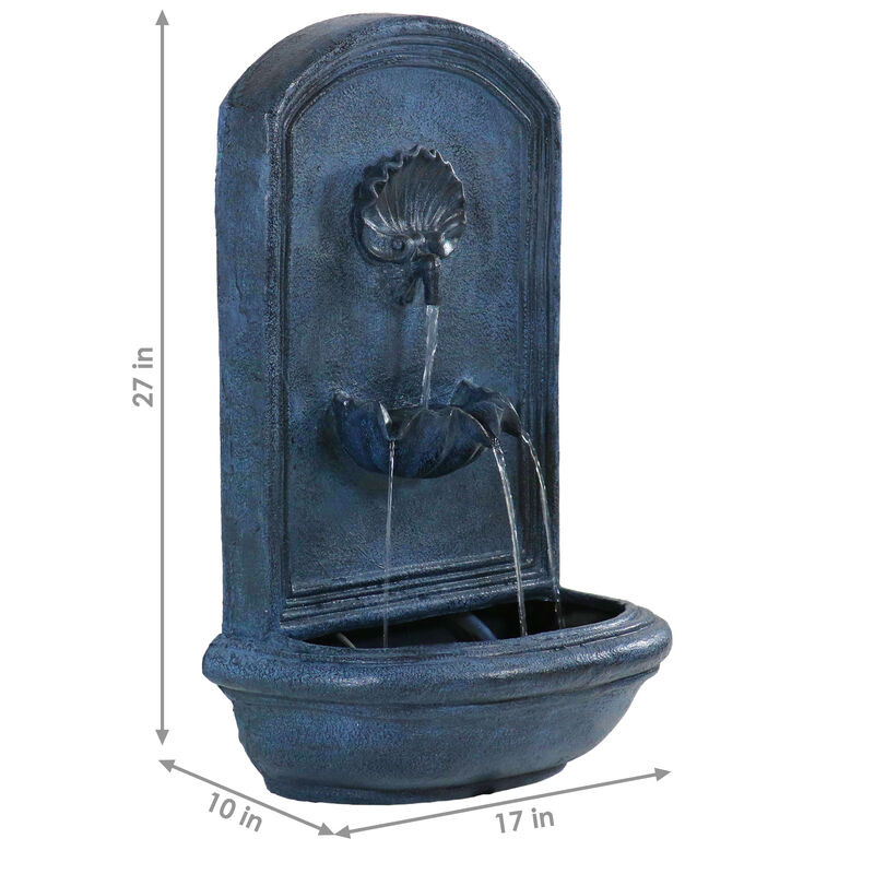 Sunnydaze Seaside Outdoor Solar Wall Fountain with Battery