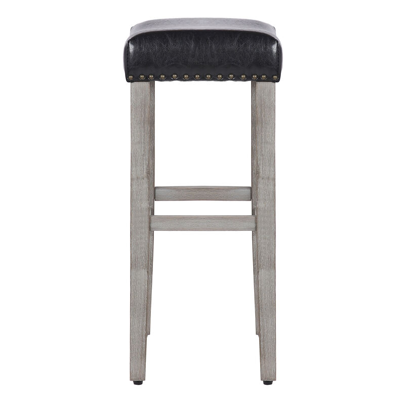 WestinTrends 29" Upholstered Backless Saddle Seat Bar Stool