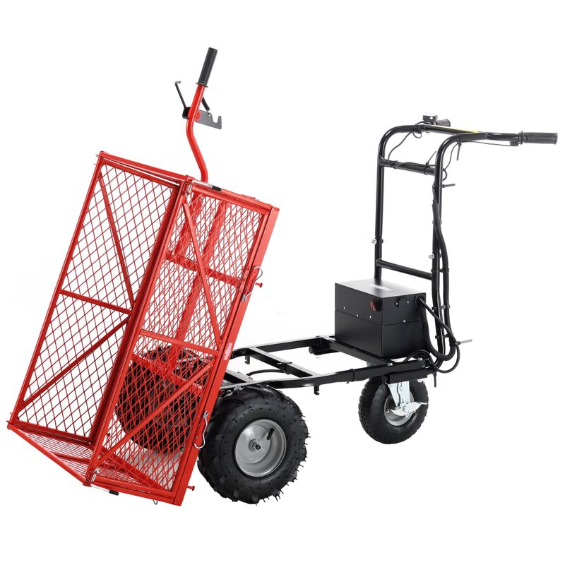 Electric Utility Cart: 500 Lbs Capacity, 1000 Lbs Towing