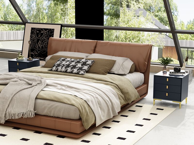 Black 3-Drawers 19.6 in. Width x 21.3 in. Height Wooden Nightstand, Bed Side Table with Golden Legs for Bedside Storage