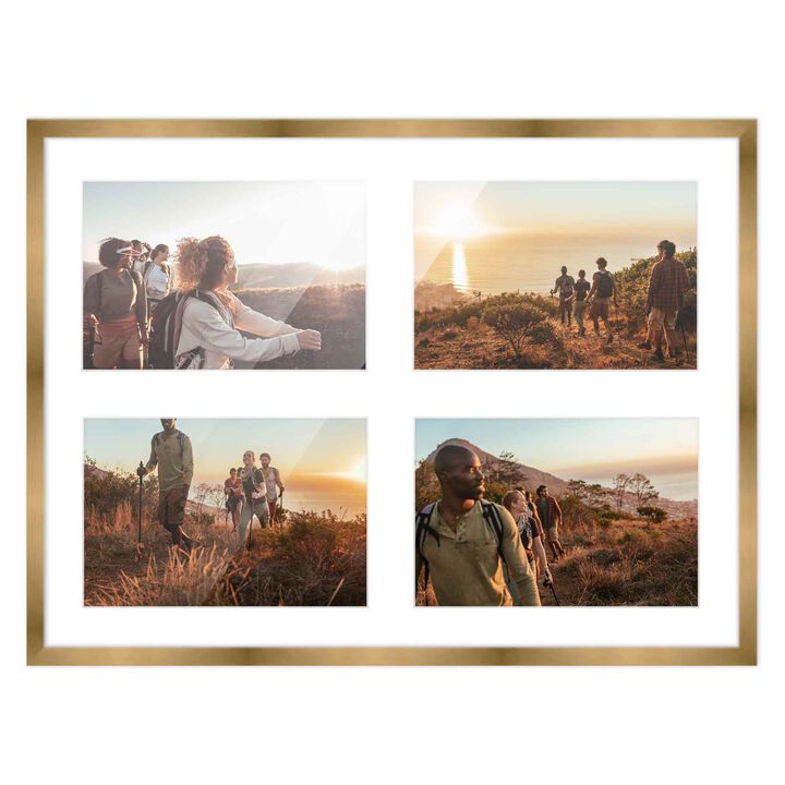 12x16 Wood Collage Frame with White Mat For 4 5x7 Pictures 12x16 Wood Collage Frame with White Mat For 4 5x7 Pictures