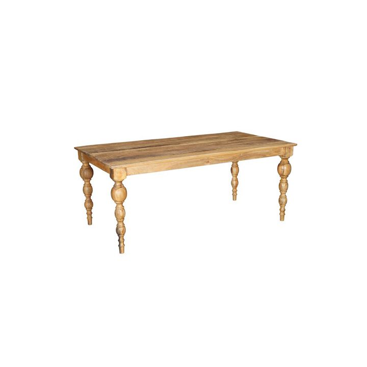 Taran Designs Renith 72 Carved Solid Wood Dining Table