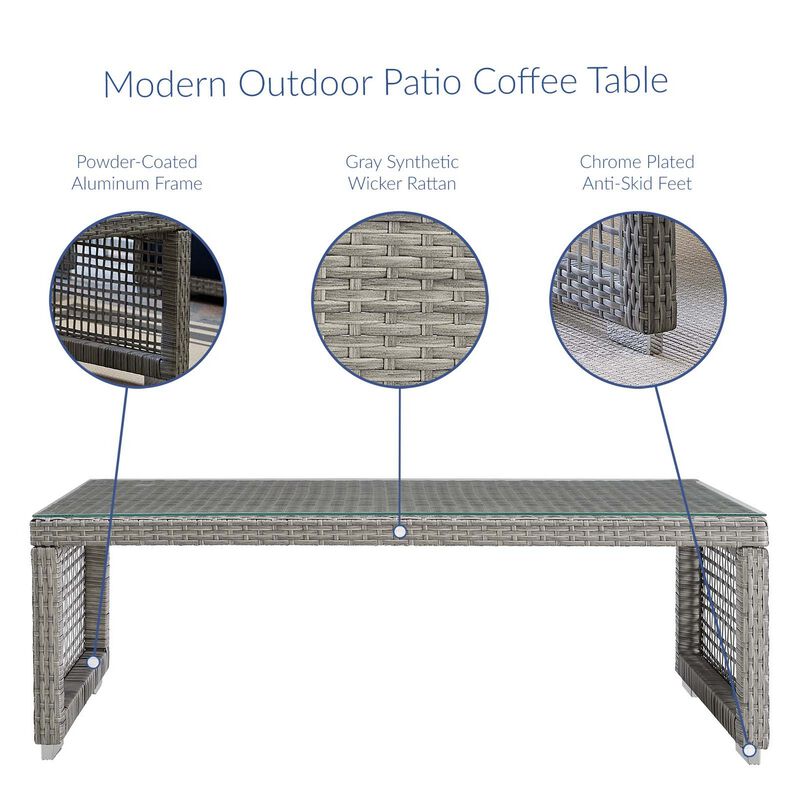 Aura Rattan Outdoor Patio Coffee Table-Benzara
