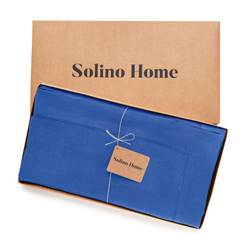 Solino Home 100% Pure Linen Tablecloth | Classic Hemstitch