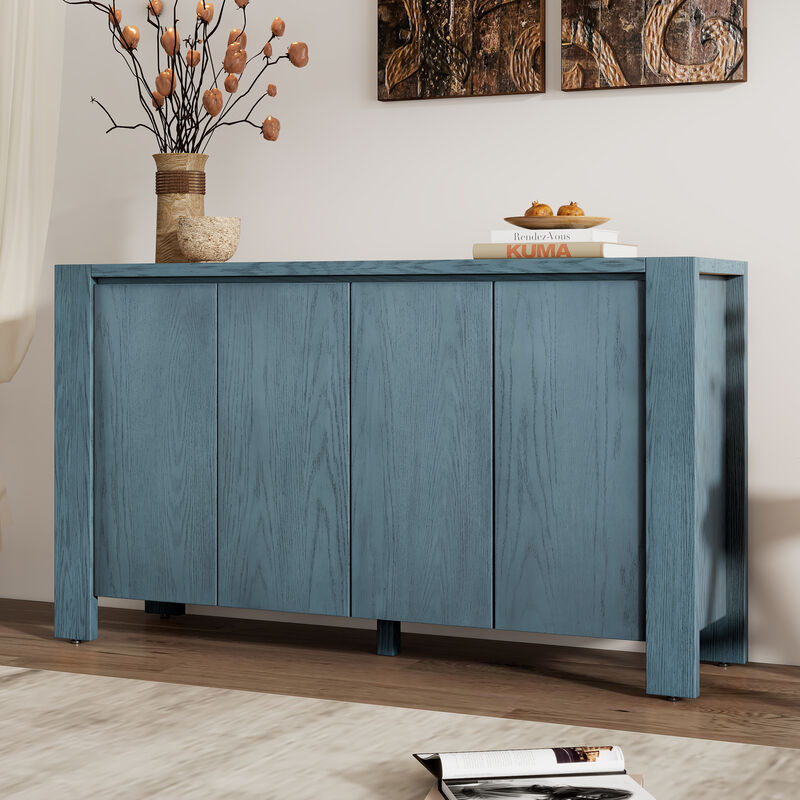 Merax Retro Distressed Finish Sideboard Cabinet with 4 Doors