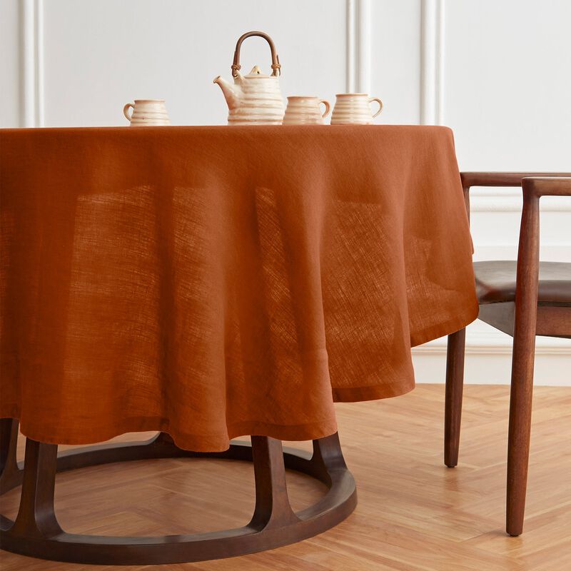 Solino Home 100% Pure Linen Round Tablecloth | Sonoma