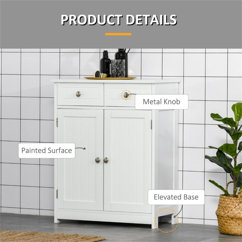 Bathroom Storage Cabinet with Shelves and Doors for Organized Space