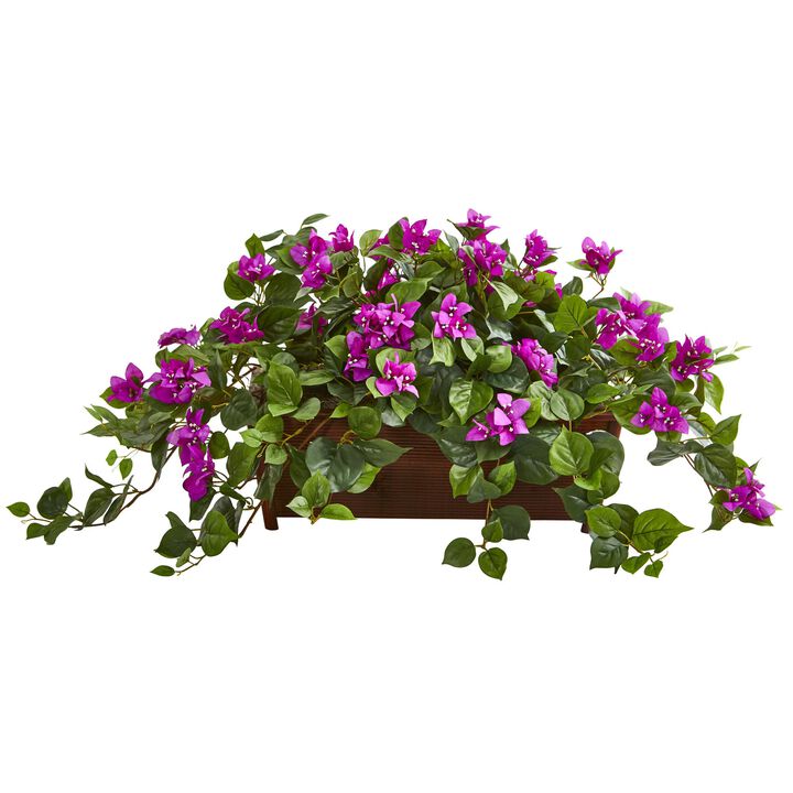 Hivvago Bougainvillea Artificial Plant in Decorative Planter - Purple Hivvago Bougainvillea Artificial Plant in Decorative Planter - Purple