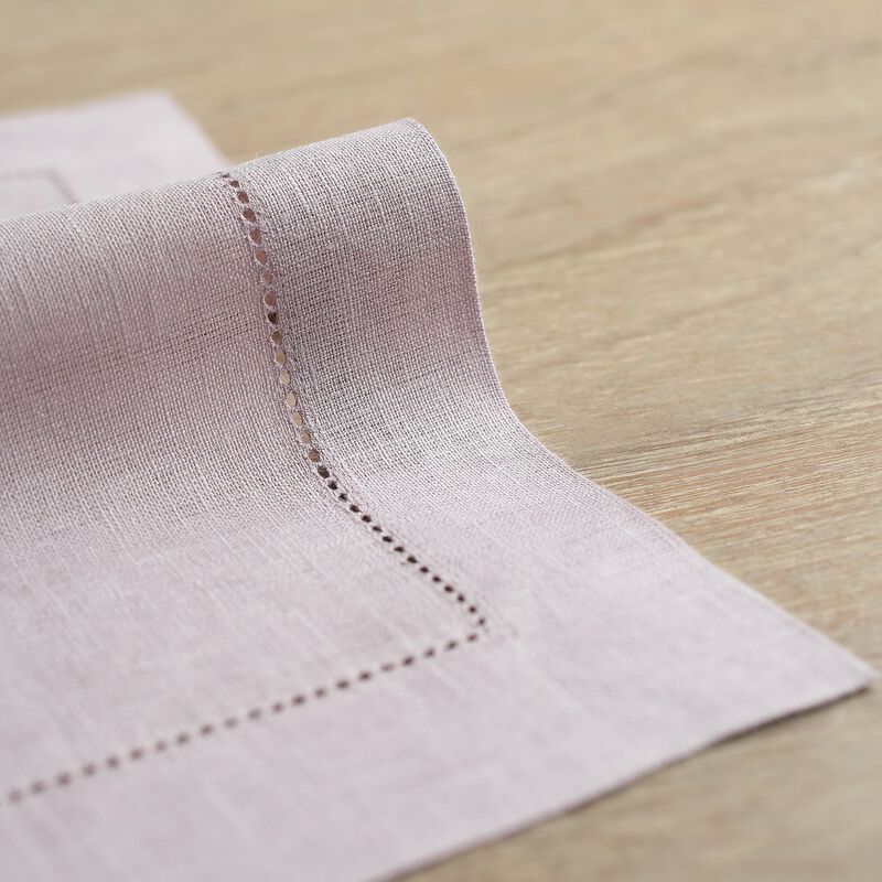 Solino Home 100% Pure Linen Placemats Set of 4 - 14 x 19 Inch | Classic Hemstitch