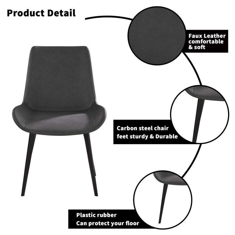 Modern Dining Chair Living Room Metal Leg Dining Chair-2 Pcs/Ctn