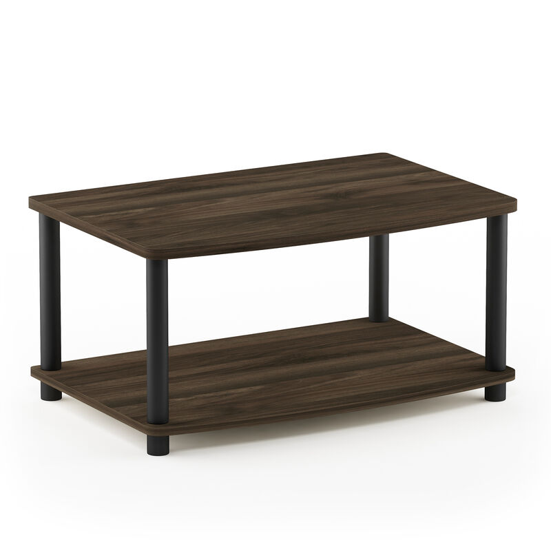 Furinno Furinno Turn-N-Tube No Tools 2-Tier Elevated TV Stand, Columbier Walnut/Black
