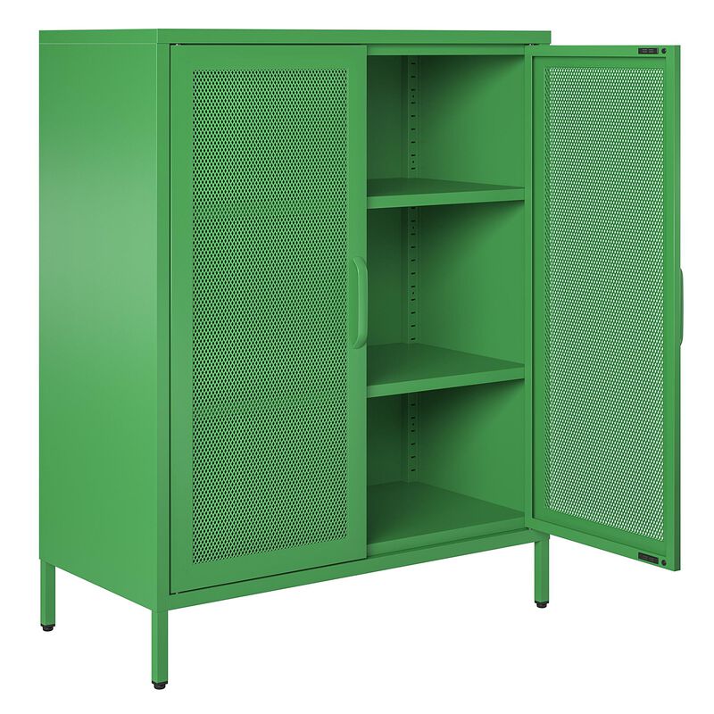Channing 2 Door Accent Cabinet-Mesh Metal Locker