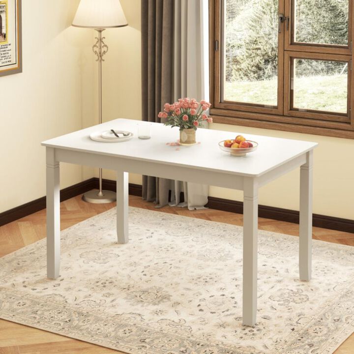 Hivvago 48-Inch Wooden Dining Table for 4 People Rectangular Kitchen Table with Rubber Wood Legs
