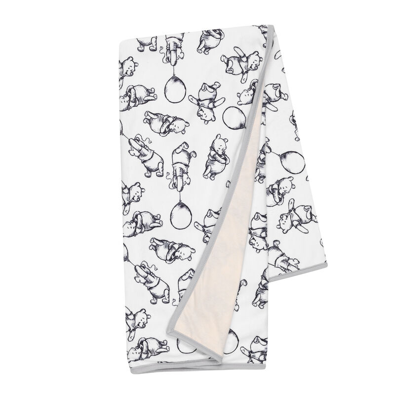 Lambs & Ivy Disney Baby WINNIE THE POOH Baby Blanket - Tan/Cream Jersey/Minky