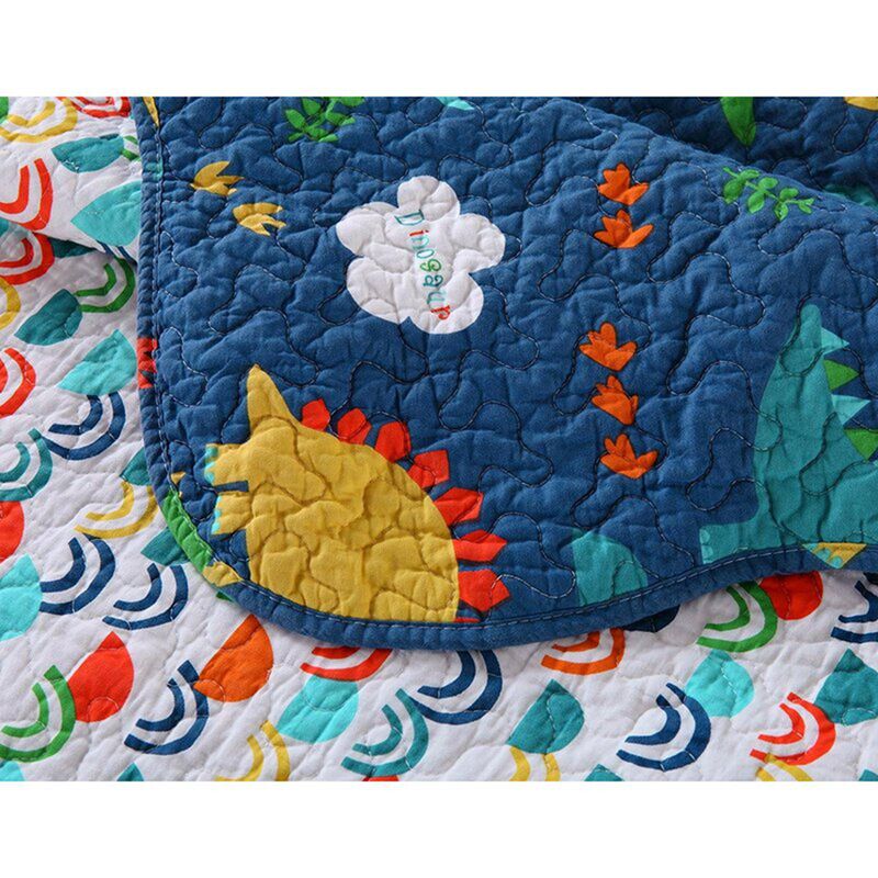 MarCielo Dinosaur Kids Cotton Quilt Bedspread Set.