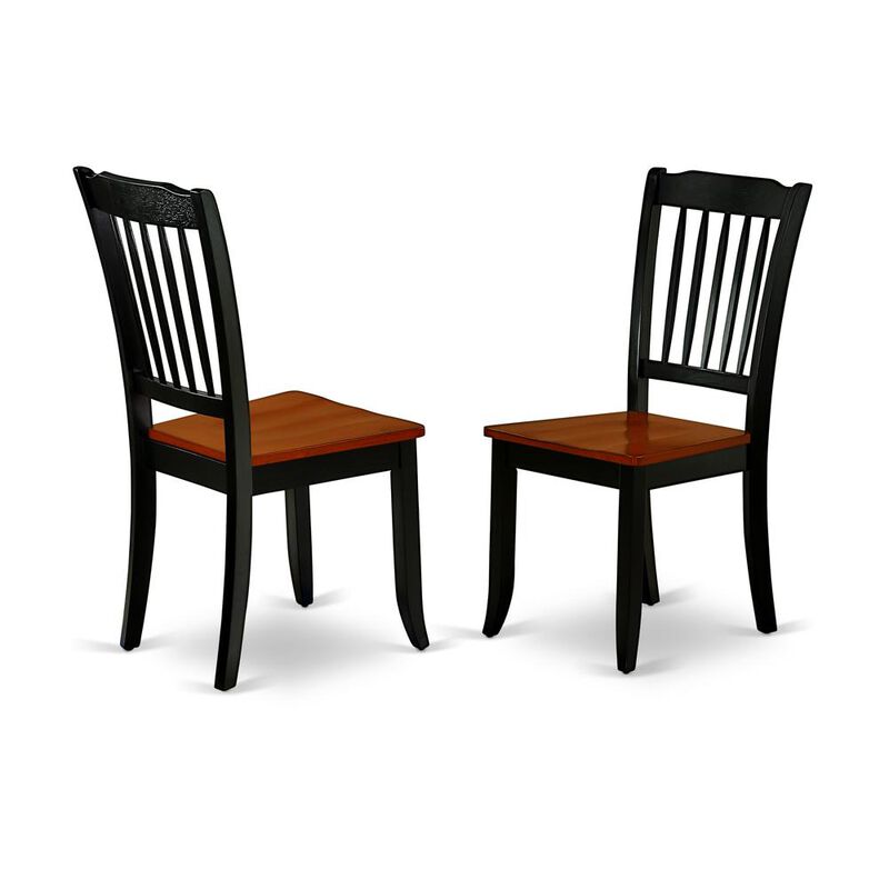 East West Furniture Dining Chair Black & Cherry, DAC-BCH-W