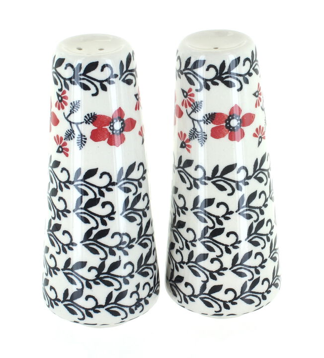 Blue Rose Polish Pottery Blue Daisy Salt & Pepper Shakers