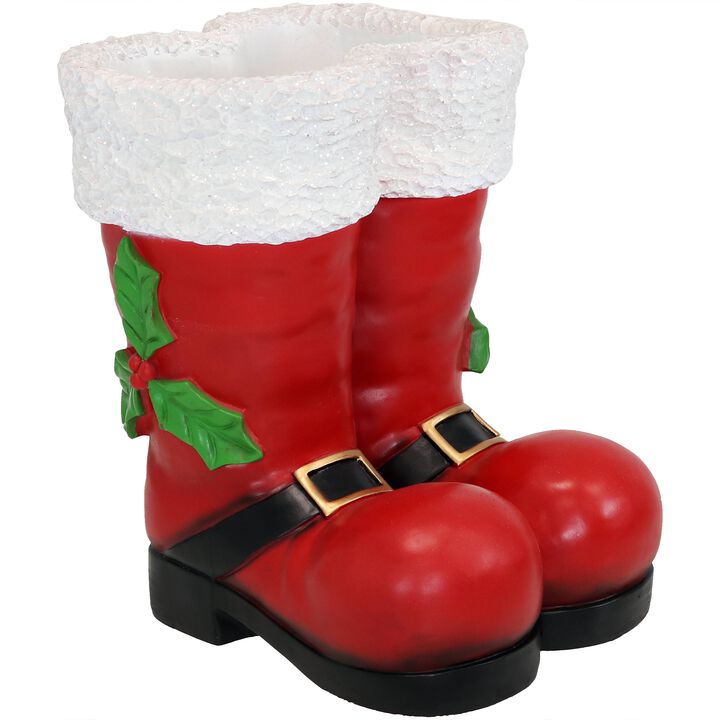 Sunnydaze Santa Boots Indoor and Outdoor Christmas Statue - 13 in Sunnydaze Santa Boots Indoor and Outdoor Christmas Statue - 13 in