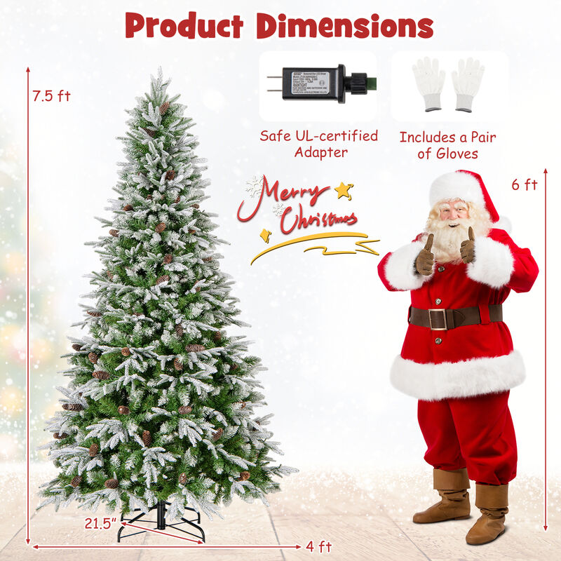 Pre-Lit Artificial Christmas Tree with Tips and  LED Lights