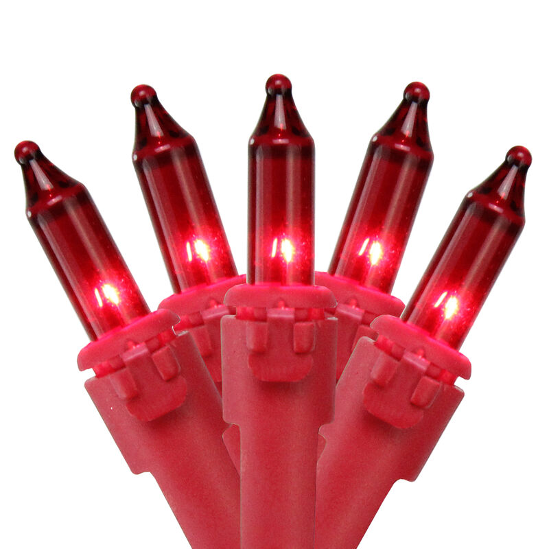 100 Count Red Mini Christmas Lights  20 ft Red Wire