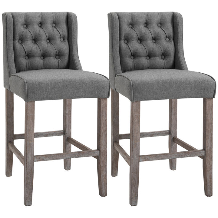 Dual 40" High Back Countertop Height Dining Stool Seat Accent Furniture Set