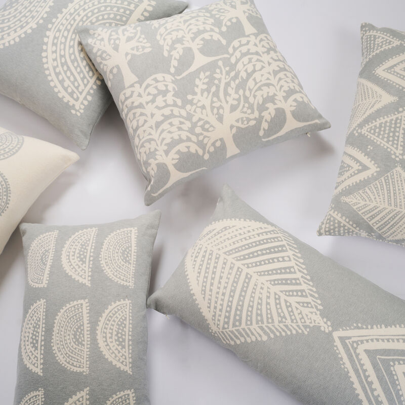 Oceanic elegance artisan print fish lumbar pillow