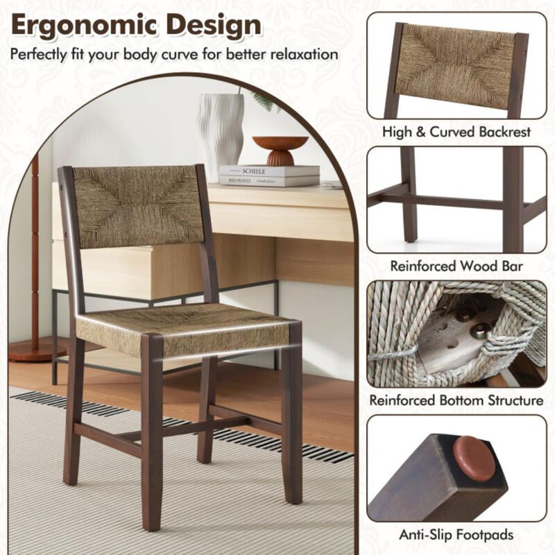 Hivvago Wooden Dining Chair Set of 2 for Kitchen Dining Room