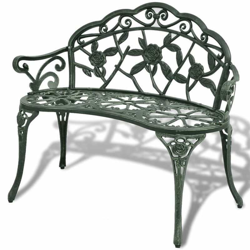 vidaXL Garden Bench 39.4 Cast Aluminium Green