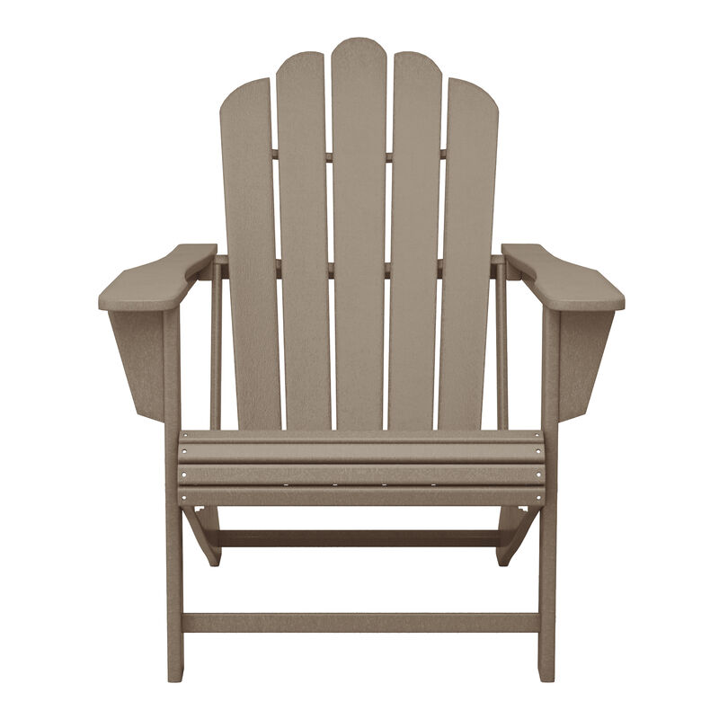 WestinTrends Outdoor Patio HDPE Adirondack Chair With Cup Holder and Table Set