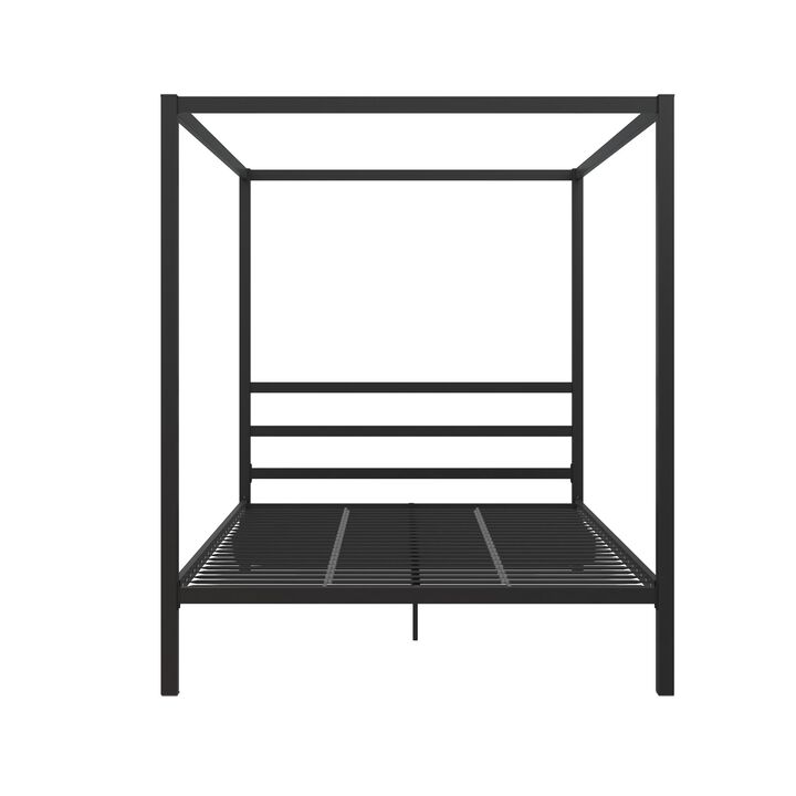 DHP Modern Metal Canopy Bed, Queen, Black