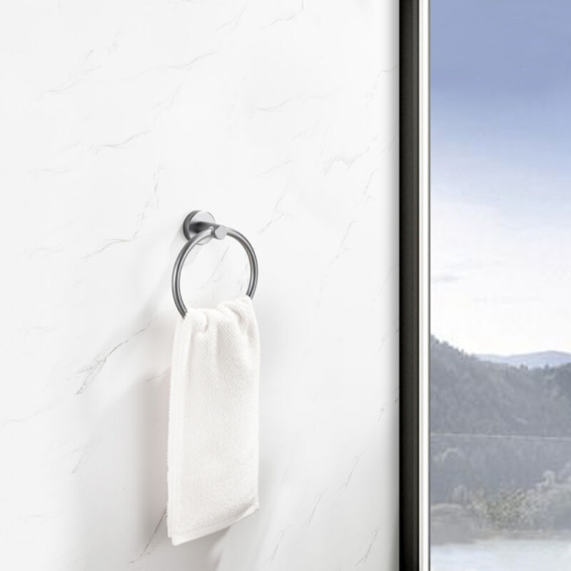 Gunmetal Bathroom Hand Towel Ring, Durable Space Aluminum