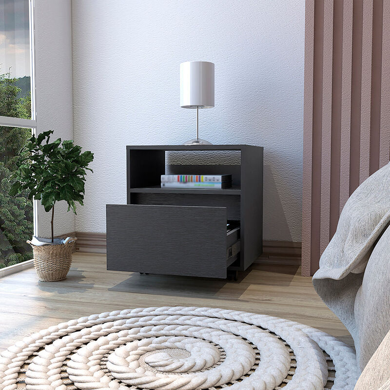 Nightstand Munyochi, Bedroom, Black