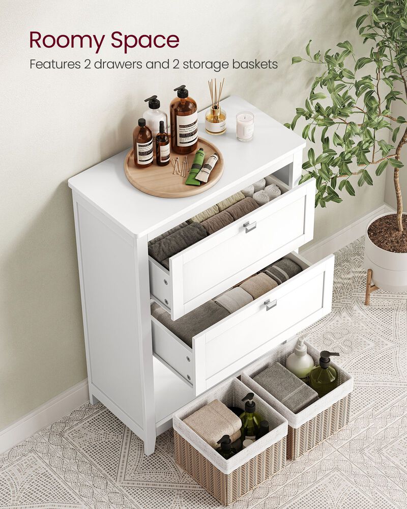 Bathroom Cabinet with 2 Drawers Cloud White