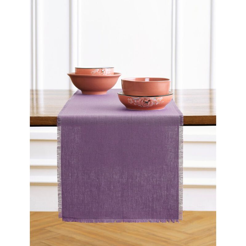 Solino Home 100% Pure Linen Table Runner 14 x 108 Inch | Milan