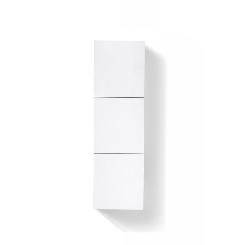 Kubebath 18 Wide by 59 High Linen Side Cabinet With Three Doors in Gloss White Finish