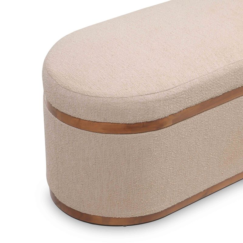 Olivier Peach Boucle Oval Storage Ottoman