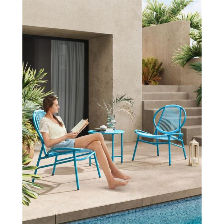 3-Piece Patio Furniture Set with Comfortable Seating and Table